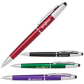 Dual Function Plastic Ballpoint Pen w/ Soft Touch Stylus Tip